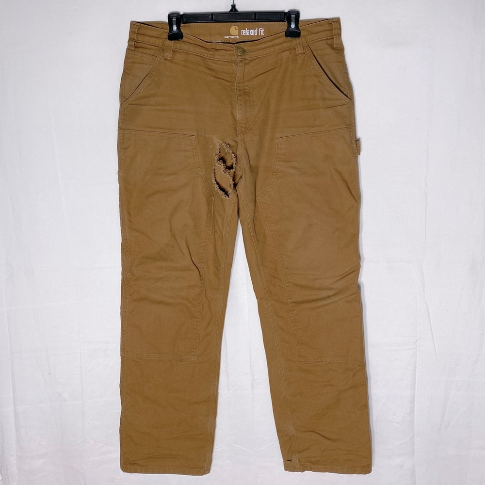 Carhartt Tan Relaxed Fit Work Pants 36 Thrashed Streetwear Festival Utility
